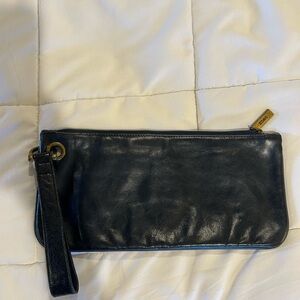 Hobo Blue Leather Wristlet